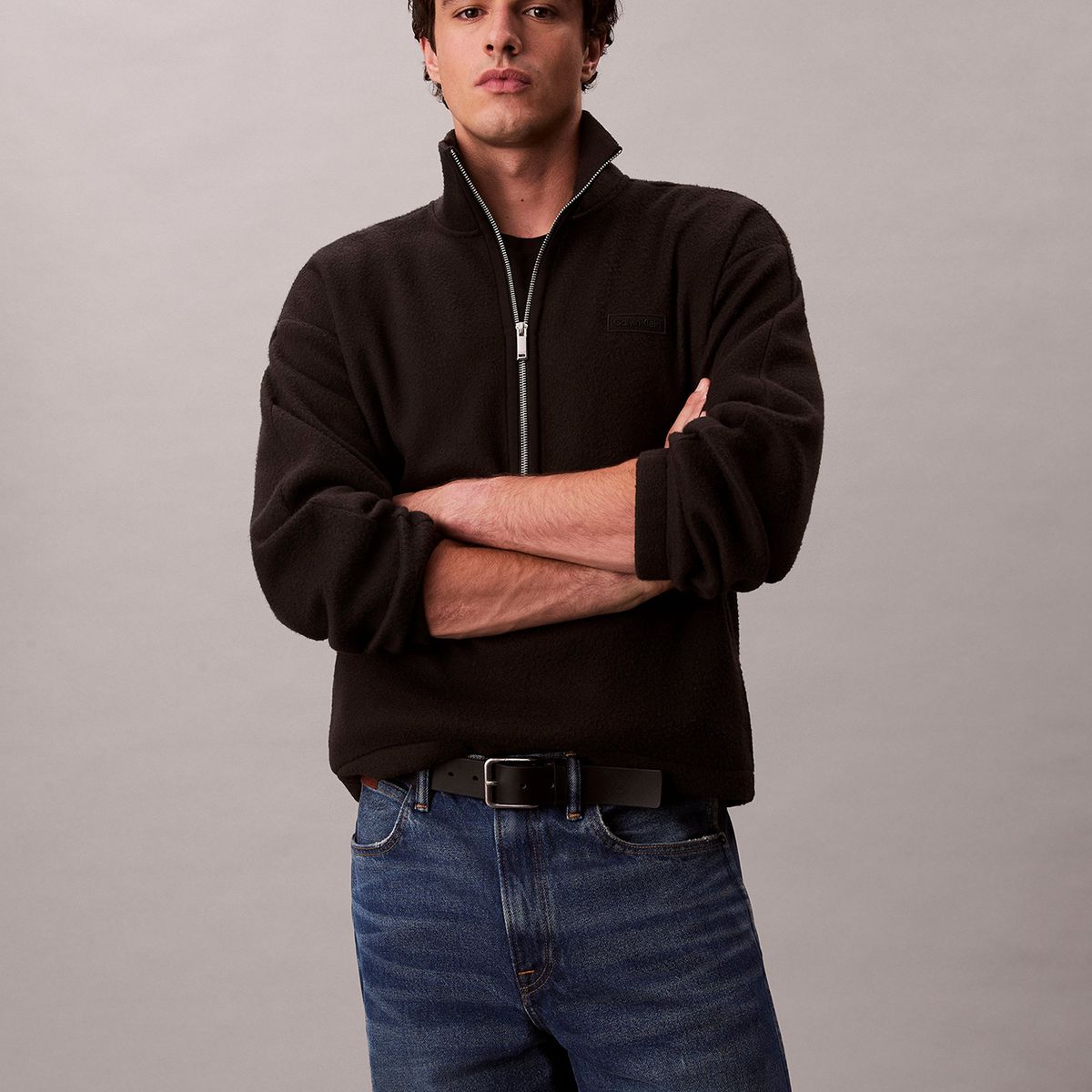 CALVIN KLEIN - Polerón Polar con Media Cremallera Negro Calvin Klein