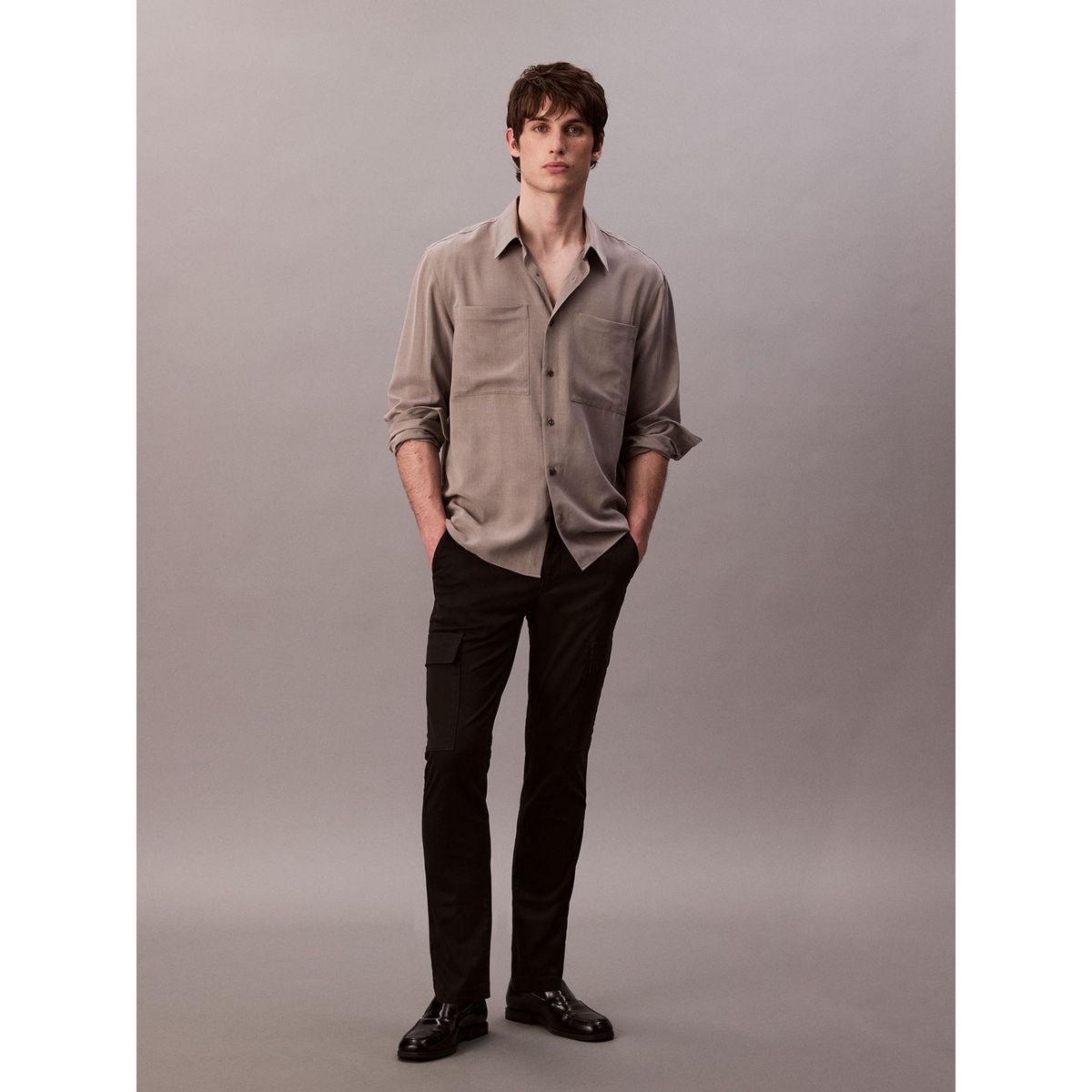 CALVIN KLEIN - Pantalón Cargo Slim de Algodón Negro Calvin Klein