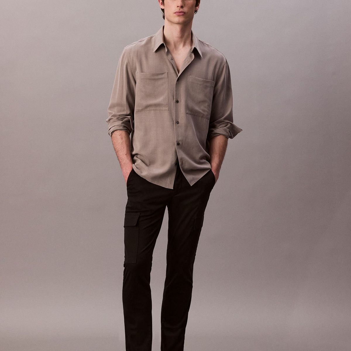 CALVIN KLEIN - Pantalón Cargo Slim de Algodón Negro Calvin Klein