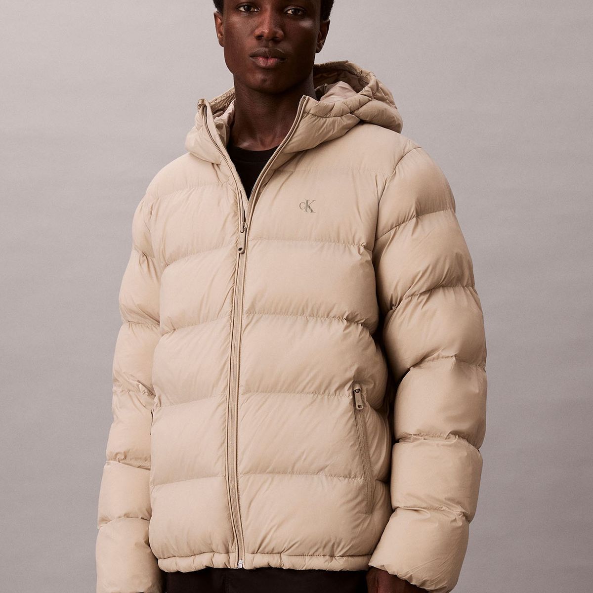 CALVIN KLEIN - Parka Acolchada con Gorro Beige Calvin Klein