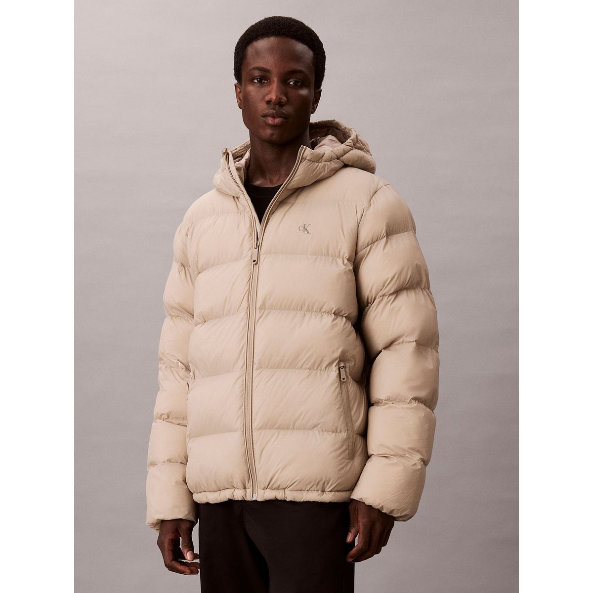 CALVIN KLEIN - Parka Acolchada con Gorro Beige Calvin Klein