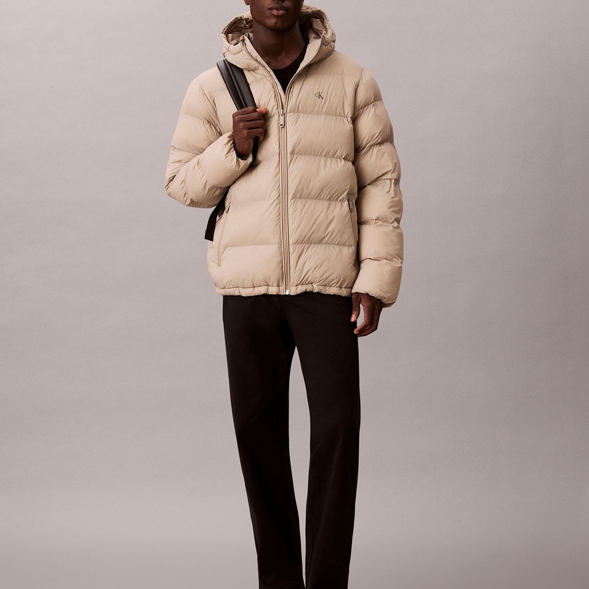 CALVIN KLEIN - Parka Acolchada con Gorro Beige Calvin Klein