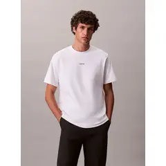CALVIN KLEIN - Polera Stretch con Nano Logo Blanco