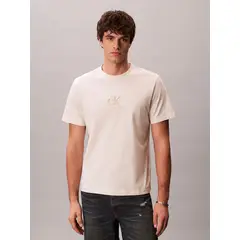 CALVIN KLEIN - Polera con Monograma Estampado Beige
