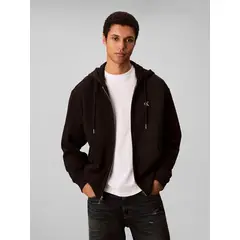 CALVIN KLEIN - Polerón con Gorro y Cierre de Cremallera Negro