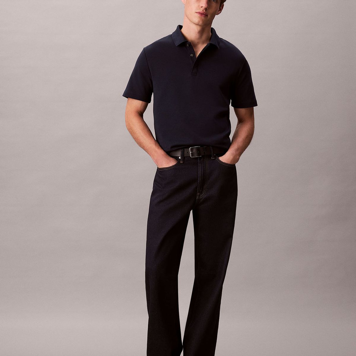 CALVIN KLEIN - Polo de Algodón Interlock Azul Calvin Klein