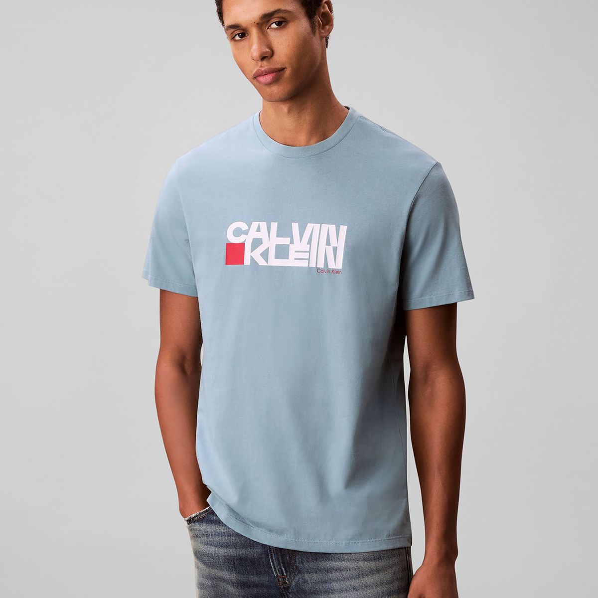 CALVIN KLEIN - Polera con Estampado Gráfico Redbox Azul Calvin Klein