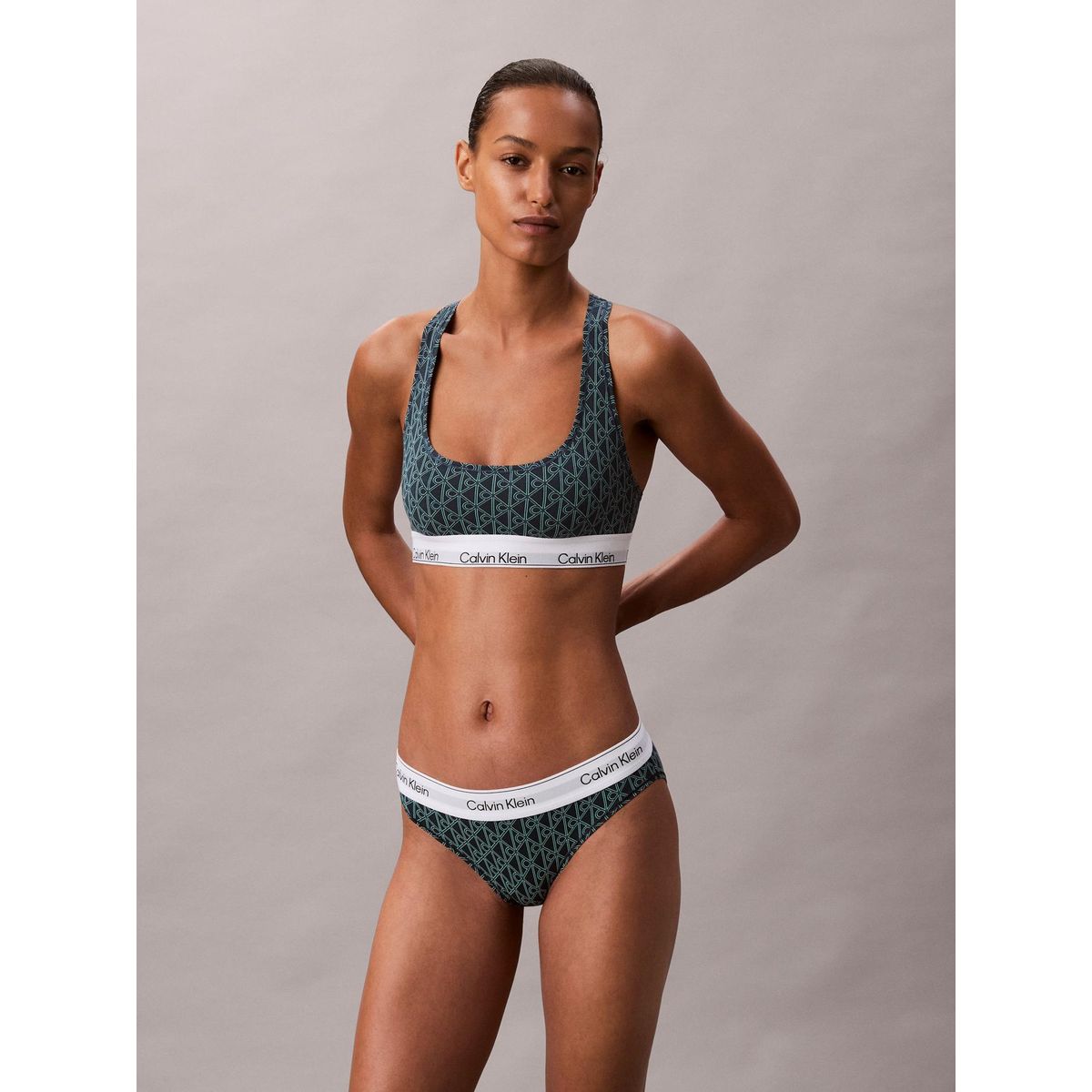 CALVIN KLEIN - Bralette Icon Cotton Modal Verde Calvin Klein
