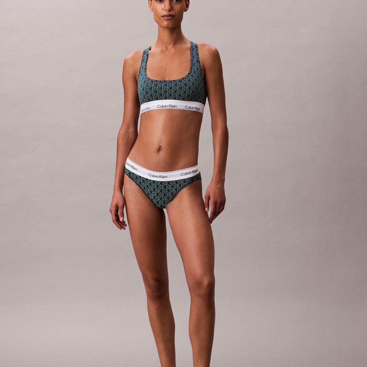 CALVIN KLEIN - Bralette Icon Cotton Modal Verde Calvin Klein