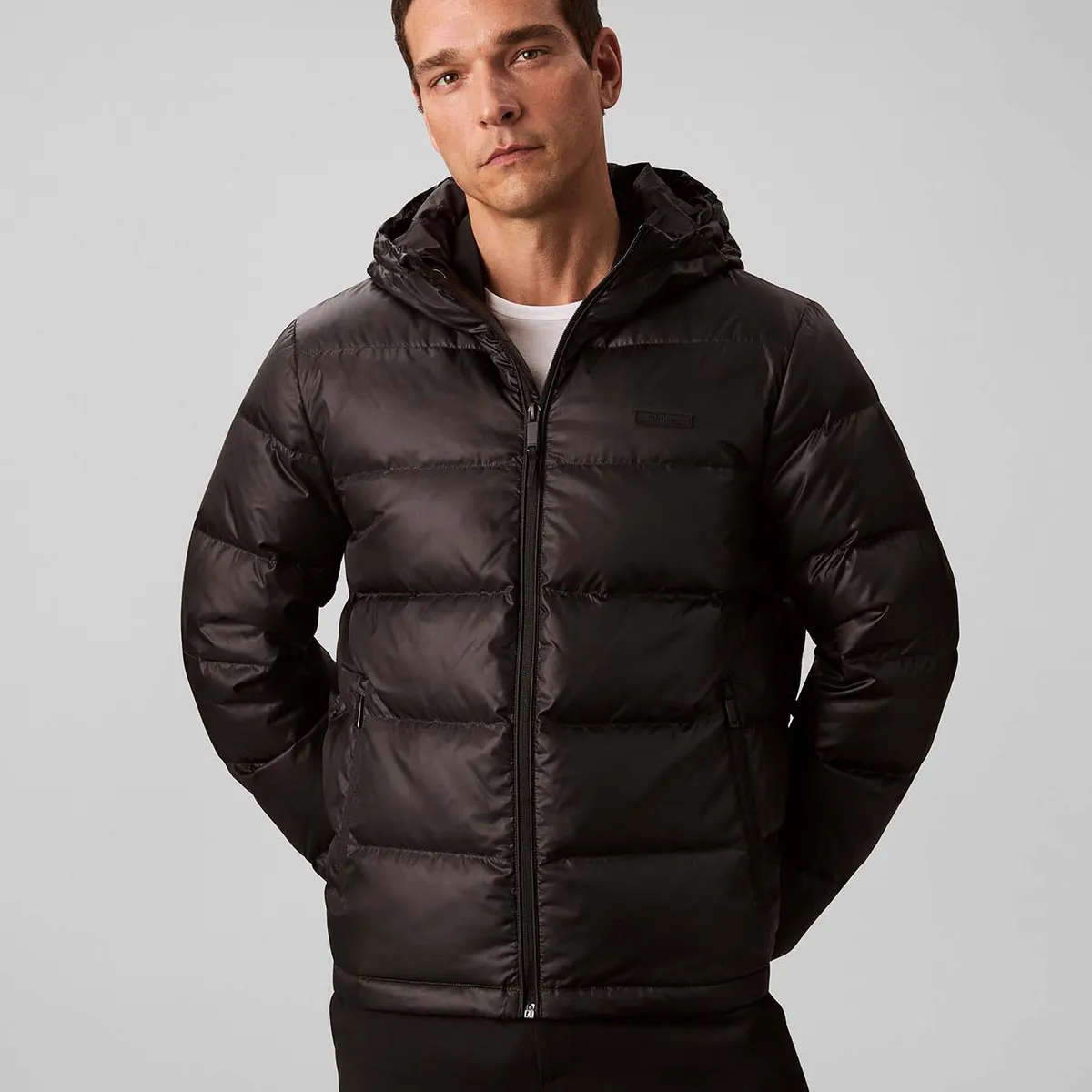 CALVIN KLEIN - Parka Acolchada con Gorro Negro Calvin Klein