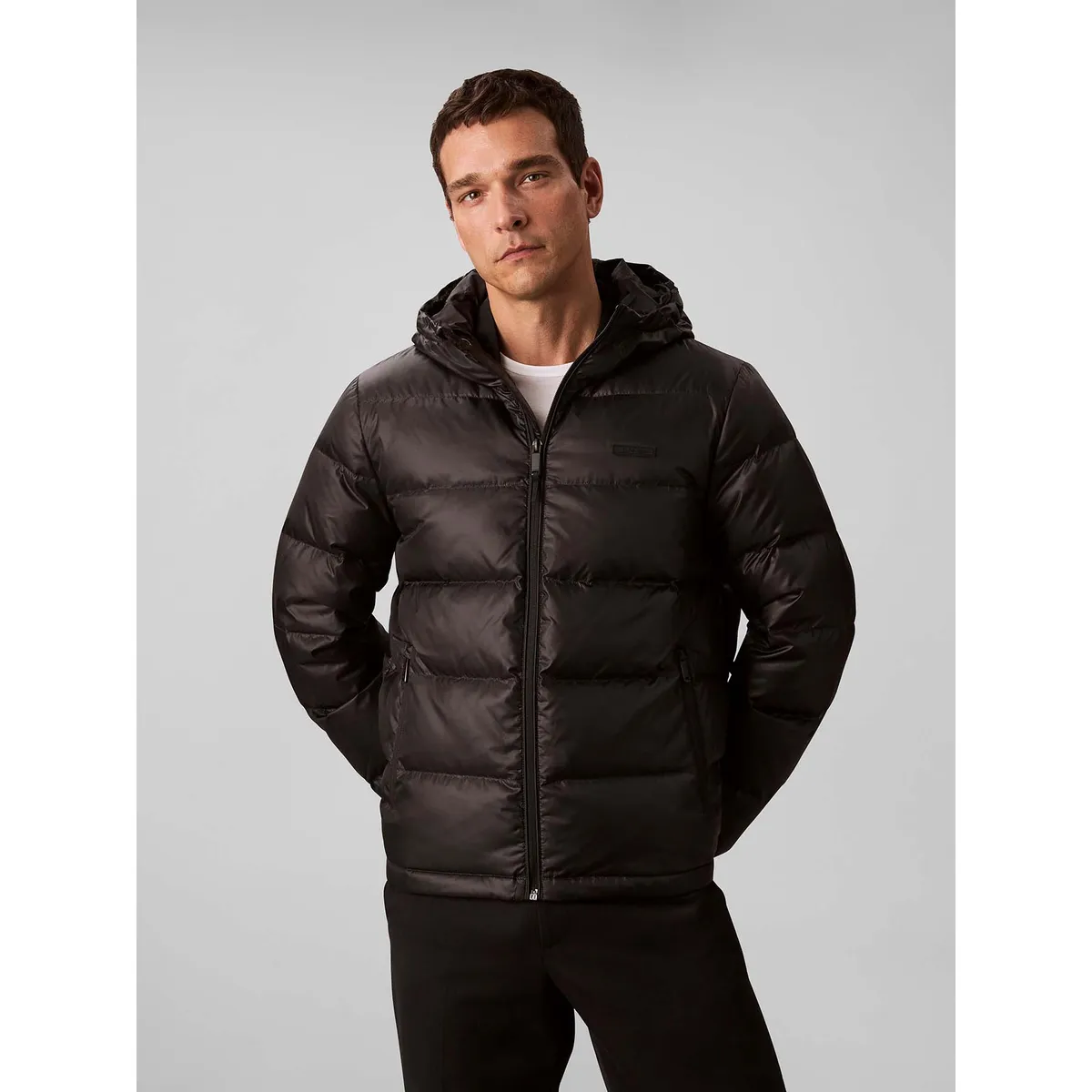 CALVIN KLEIN - Parka Acolchada con Gorro Negro Calvin Klein