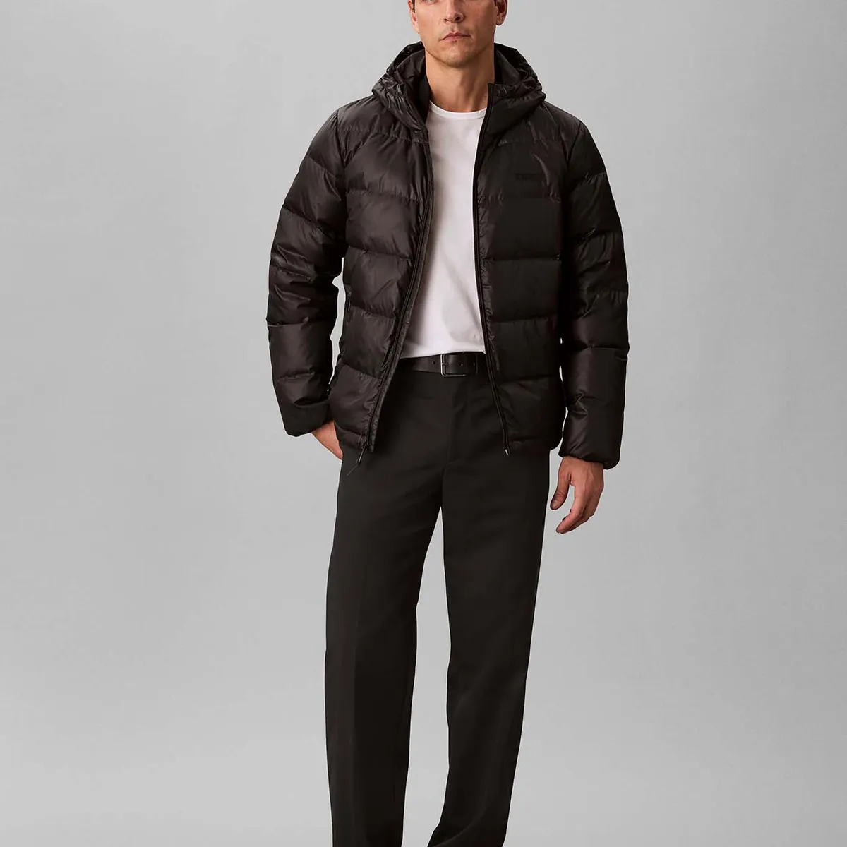 CALVIN KLEIN - Parka Acolchada con Gorro Negro Calvin Klein