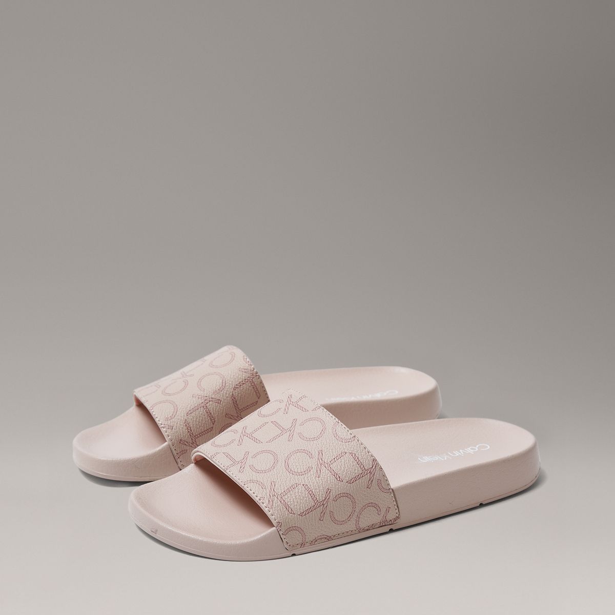 CALVIN KLEIN - Sandalias con Estampado de Monograma Rosado Calvin Klein