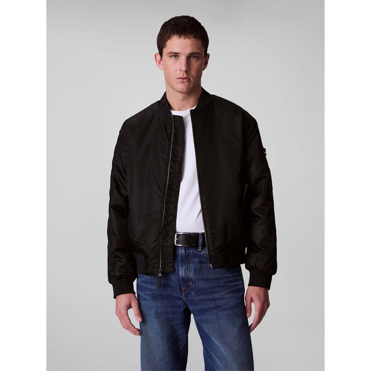 CALVIN KLEIN - Chaqueta Bomber de Nailon Negro Calvin Klein