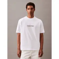 CALVIN KLEIN - Polera Relaxed con Logo Blanco
