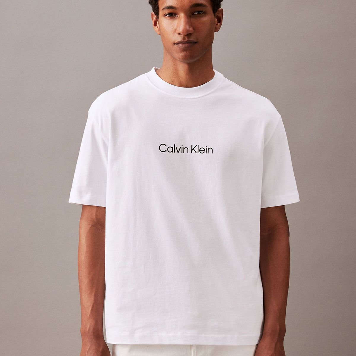 CALVIN KLEIN - Polera Relaxed con Logo Blanco Calvin Klein