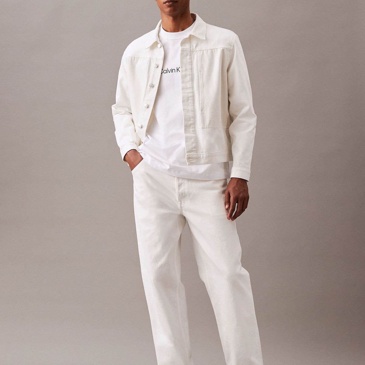 CALVIN KLEIN - Polera Relaxed con Logo Blanco Calvin Klein