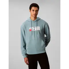 CALVIN KLEIN - Polerón con Gorro y Logo Red Box Verde