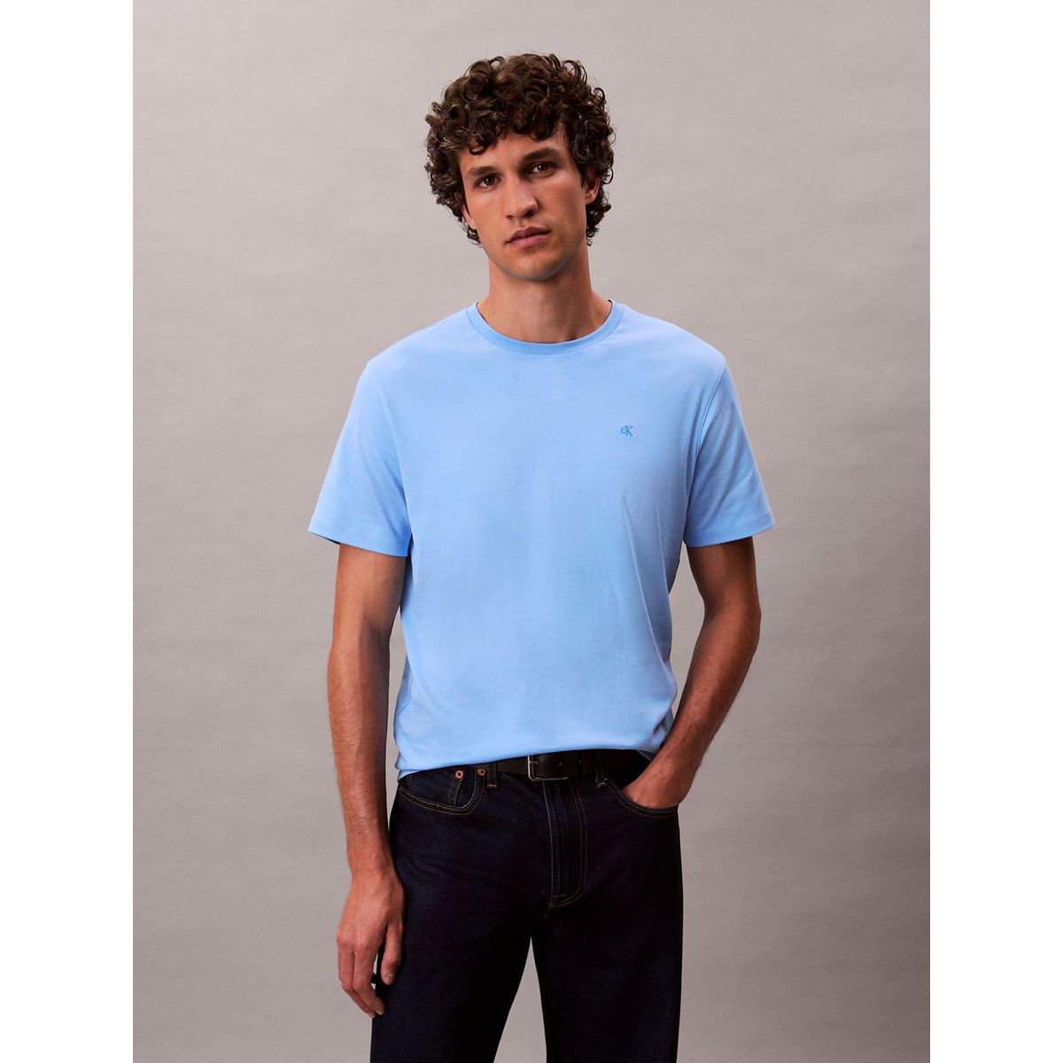 CALVIN KLEIN - Polera de Algodón Supima con Logo Bordado