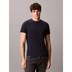 CALVIN KLEIN - Polera Slim de Manga Corta Azul