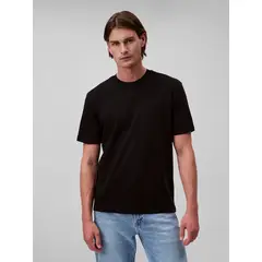 CALVIN KLEIN - Polera de Algodón Supima de Cuello Redondo Negro