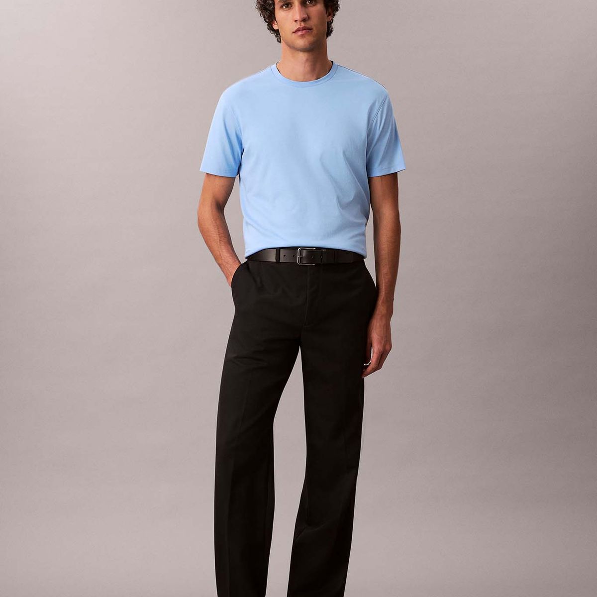 CALVIN KLEIN - Polera de Algodón Supima de Cuello Redondo