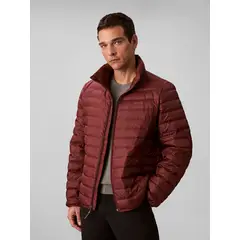 CALVIN KLEIN - Parka Puffer Ligera de Nailon Burdeo