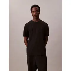 CALVIN KLEIN - Polera de Algodón Supima con Logo Bordado Negro