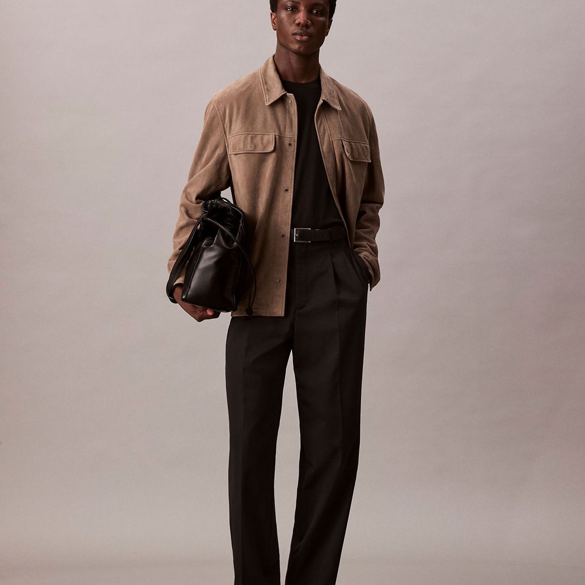 CALVIN KLEIN - Polera de Algodón Supima con Logo Bordado Negro Calvin Klein