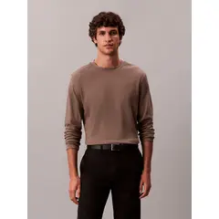 CALVIN KLEIN - Polera de Algodón Supima Interlock Cafe