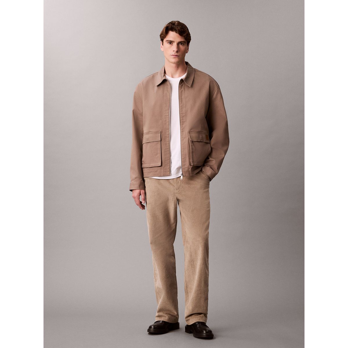 CALVIN KLEIN - Pantalón Recto de Pana Estilo 90S Beige Calvin Klein