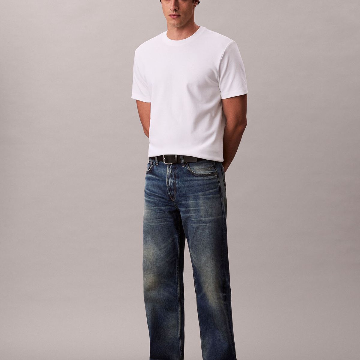 CALVIN KLEIN - Polera de Algodón Interlock Blanco Calvin Klein