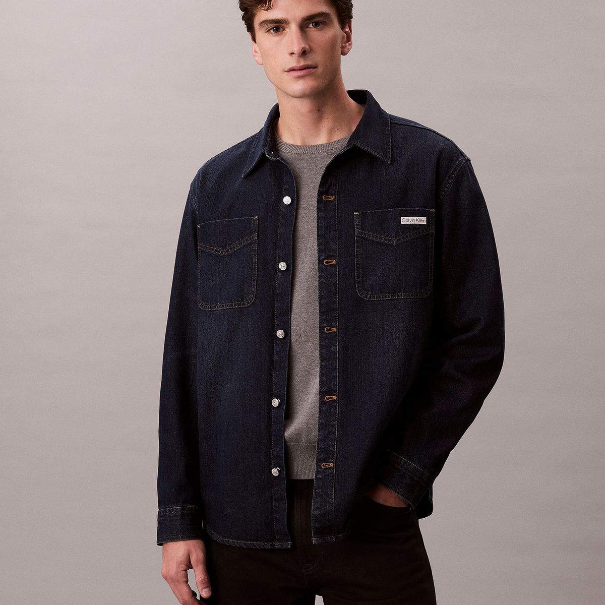 CALVIN KLEIN - Sobrecamisa Denim Estilo 90S Azul Calvin Klein