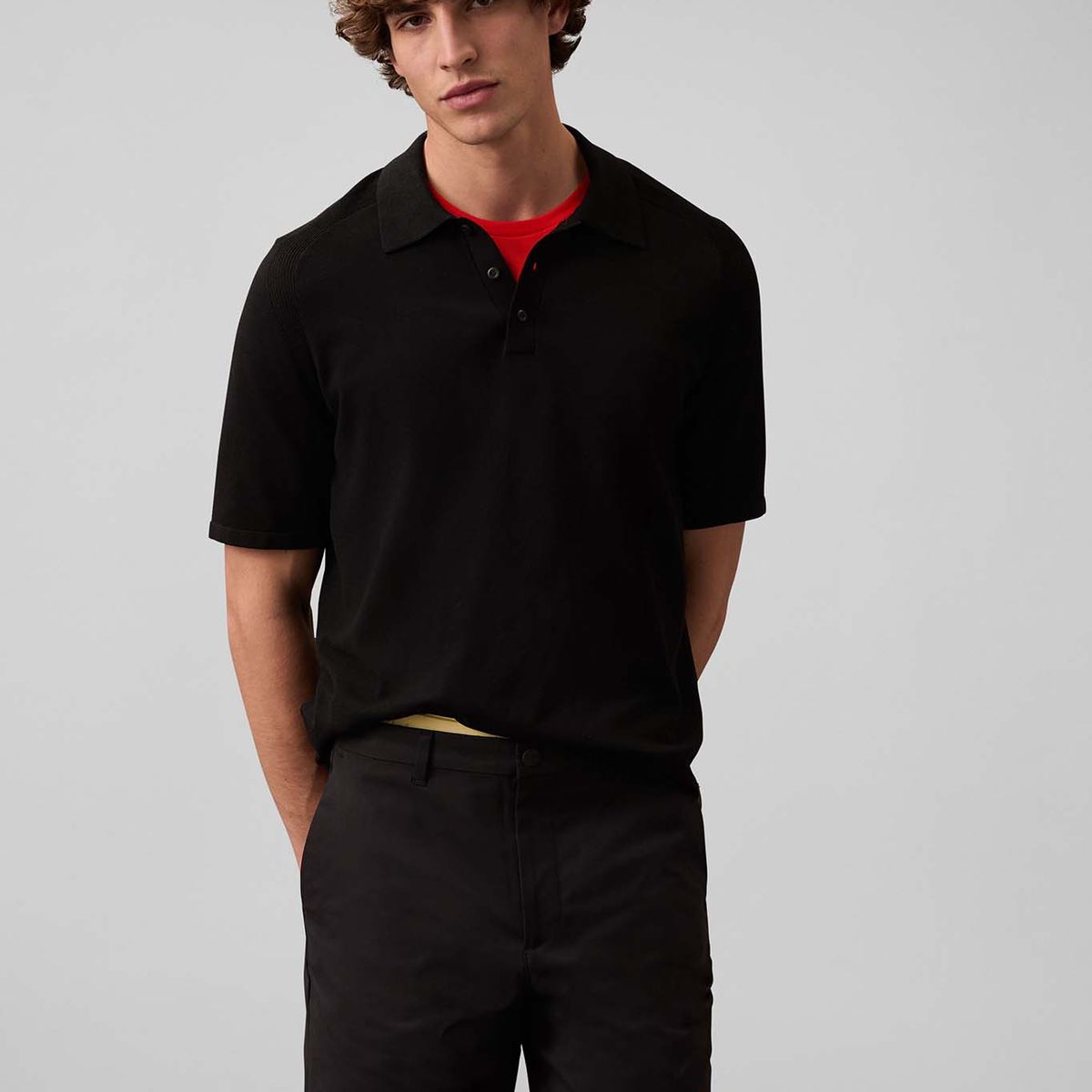 CALVIN KLEIN - Polo Tipo Sweater Negro Calvin Klein