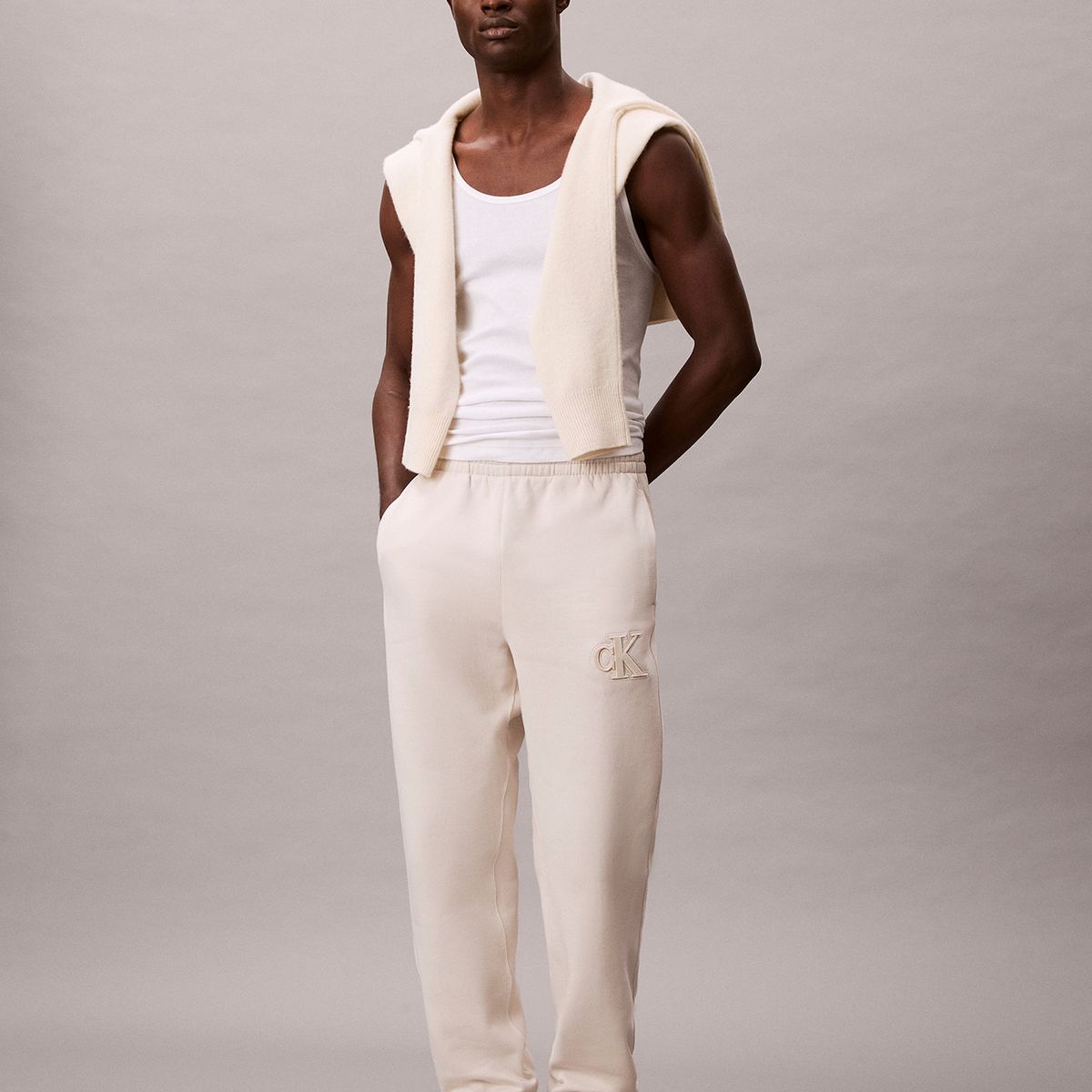 CALVIN KLEIN - Jogger En Tejido de Felpa Pesada Beige Calvin Klein