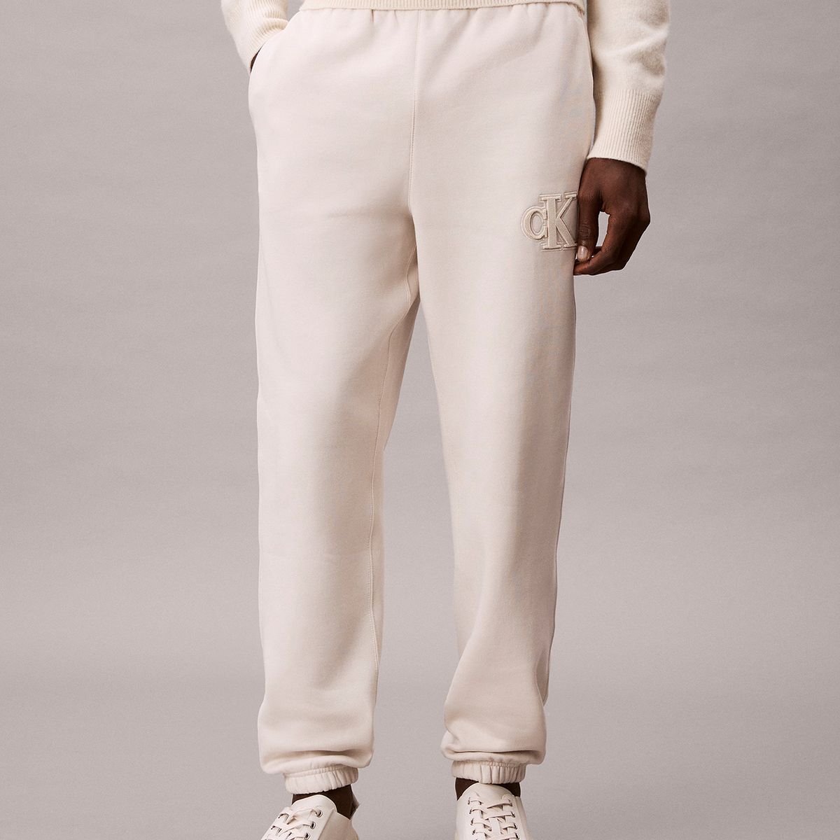 CALVIN KLEIN - Jogger En Tejido de Felpa Pesada Beige Calvin Klein