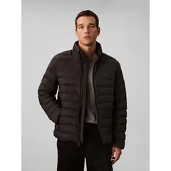 CALVIN KLEIN - Parka Puffer con Gorro y Cierre de Cremallera Negro
