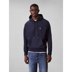 CALVIN KLEIN - Polerón con Gorro y Monograma Bordado Azul