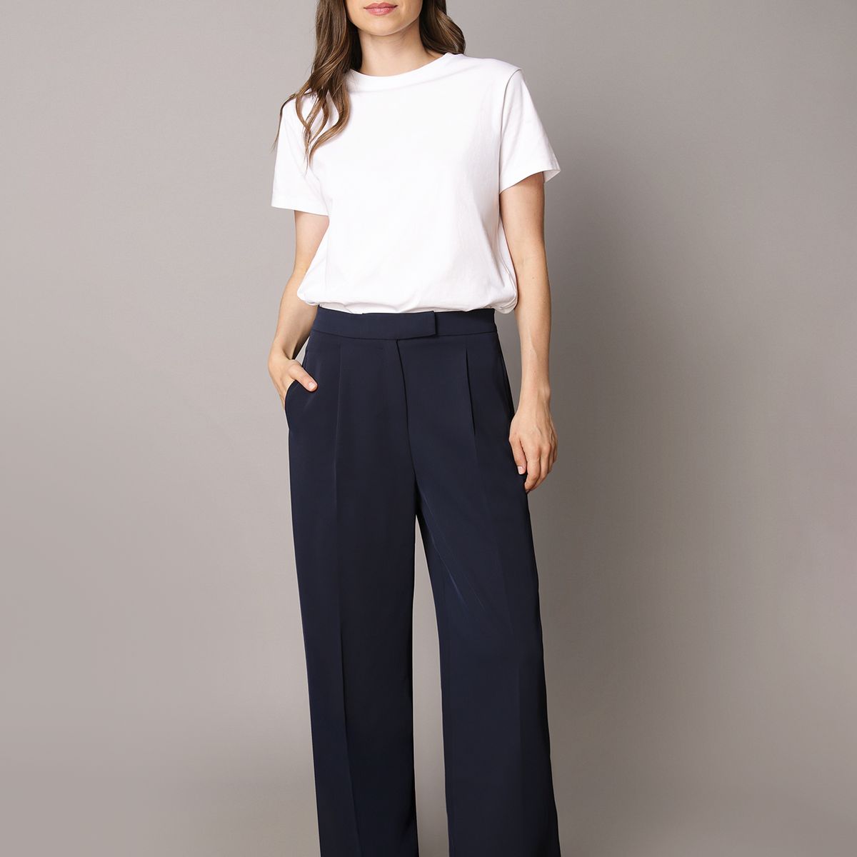 CALVIN KLEIN - Pantalón Recto De Sarga Tailored Azul Calvin Klein