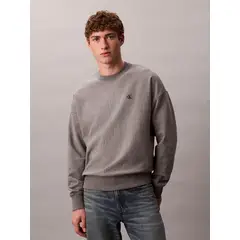 CALVIN KLEIN - Polerón de Felpa de Tejido Premium Gris