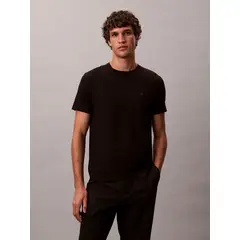 CALVIN KLEIN - Polera Slim de Manga Corta Negro