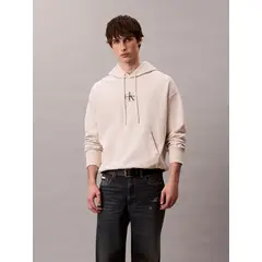 CALVIN KLEIN - Polerón con Gorro y Tejido Felpa Beige