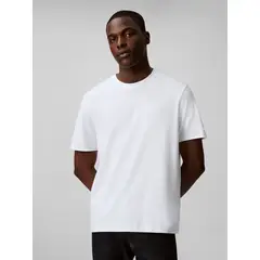 CALVIN KLEIN - Polera de Algodón Supima de Cuello Redondo Blanco