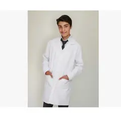 AGW - Cotona Delantal Niñoa Blanca Escolar Colegio