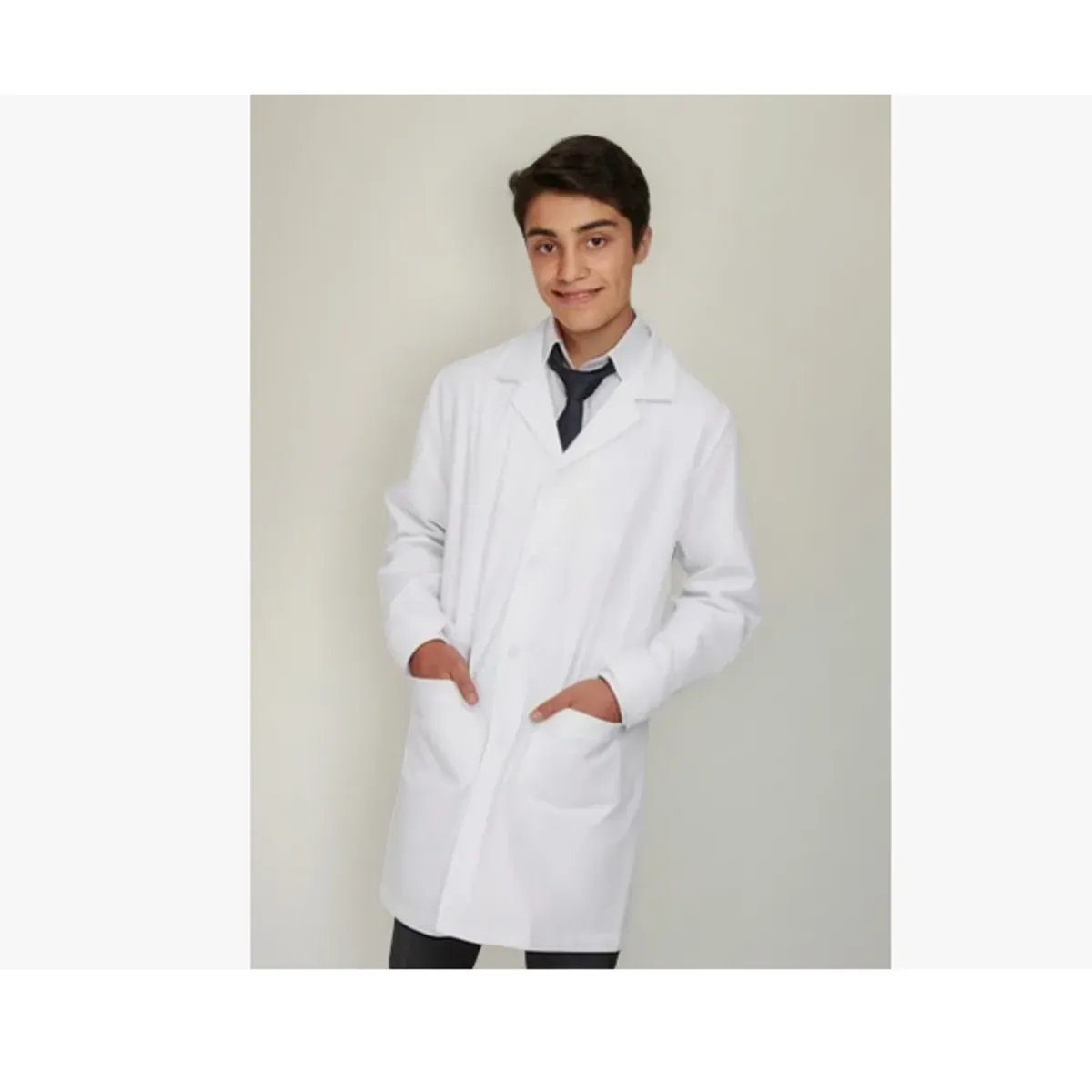 AGW - Cotona Delantal Niñoa Blanca Escolar Colegio