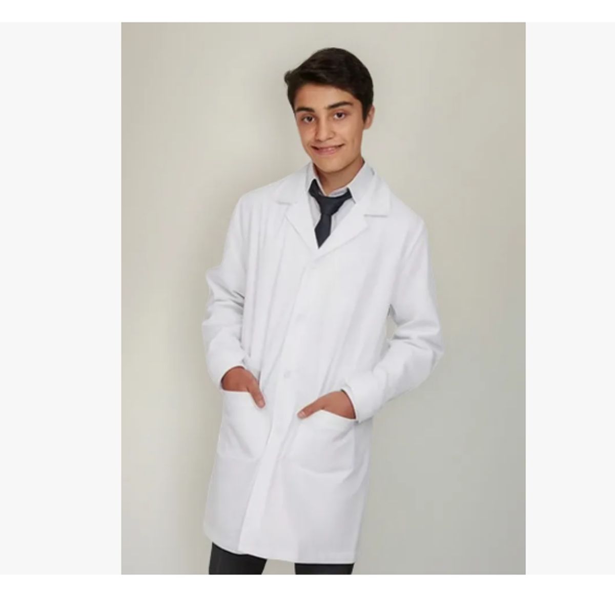 AGW - Cotona Delantal Niñoa Blanca Escolar Colegio