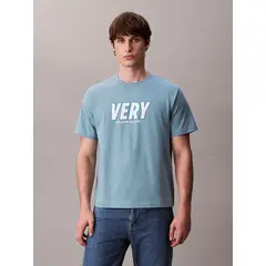 CALVIN KLEIN - Polera con Estampado Gráfico Very Azul
