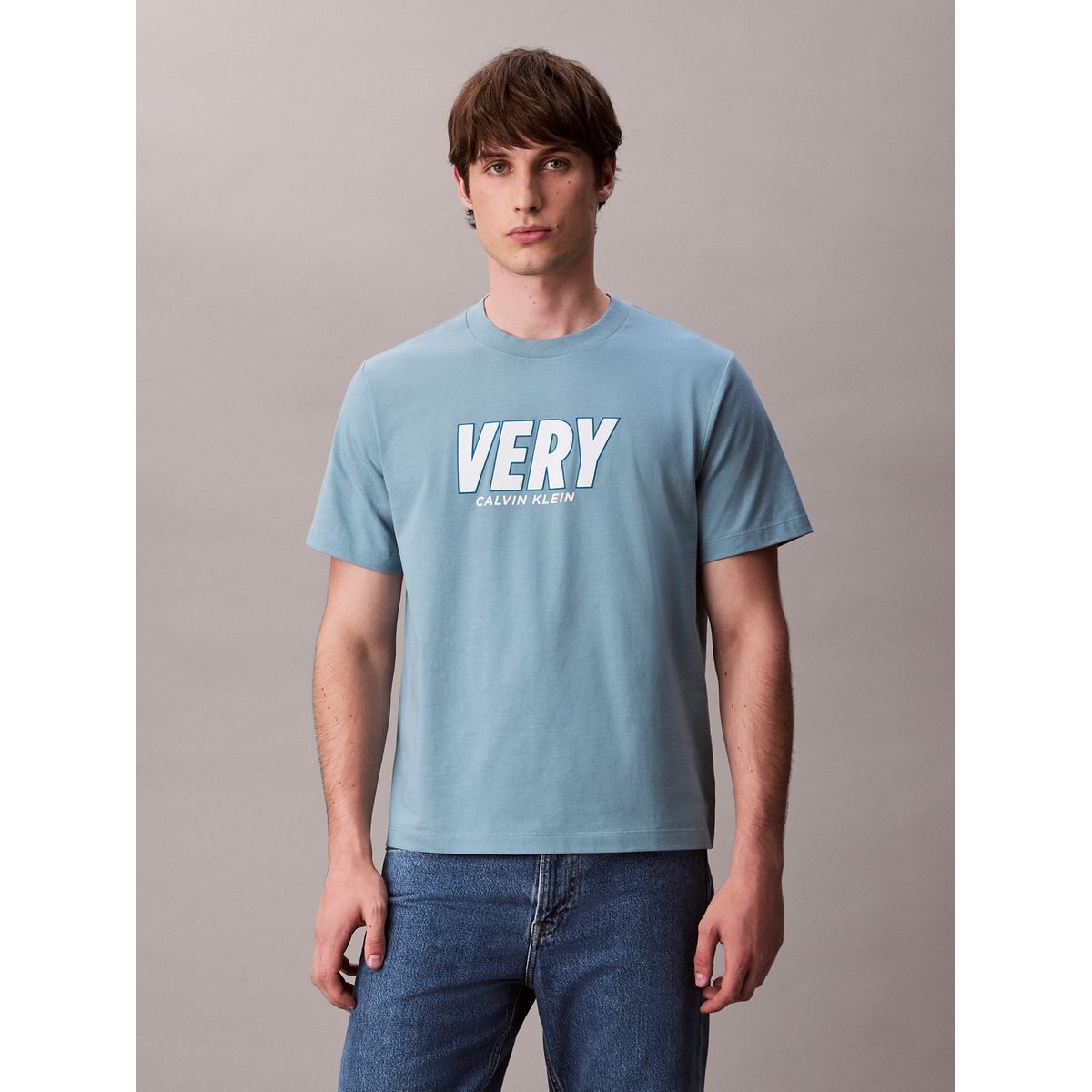 CALVIN KLEIN - Polera con Estampado Gráfico Very Azul Calvin Klein