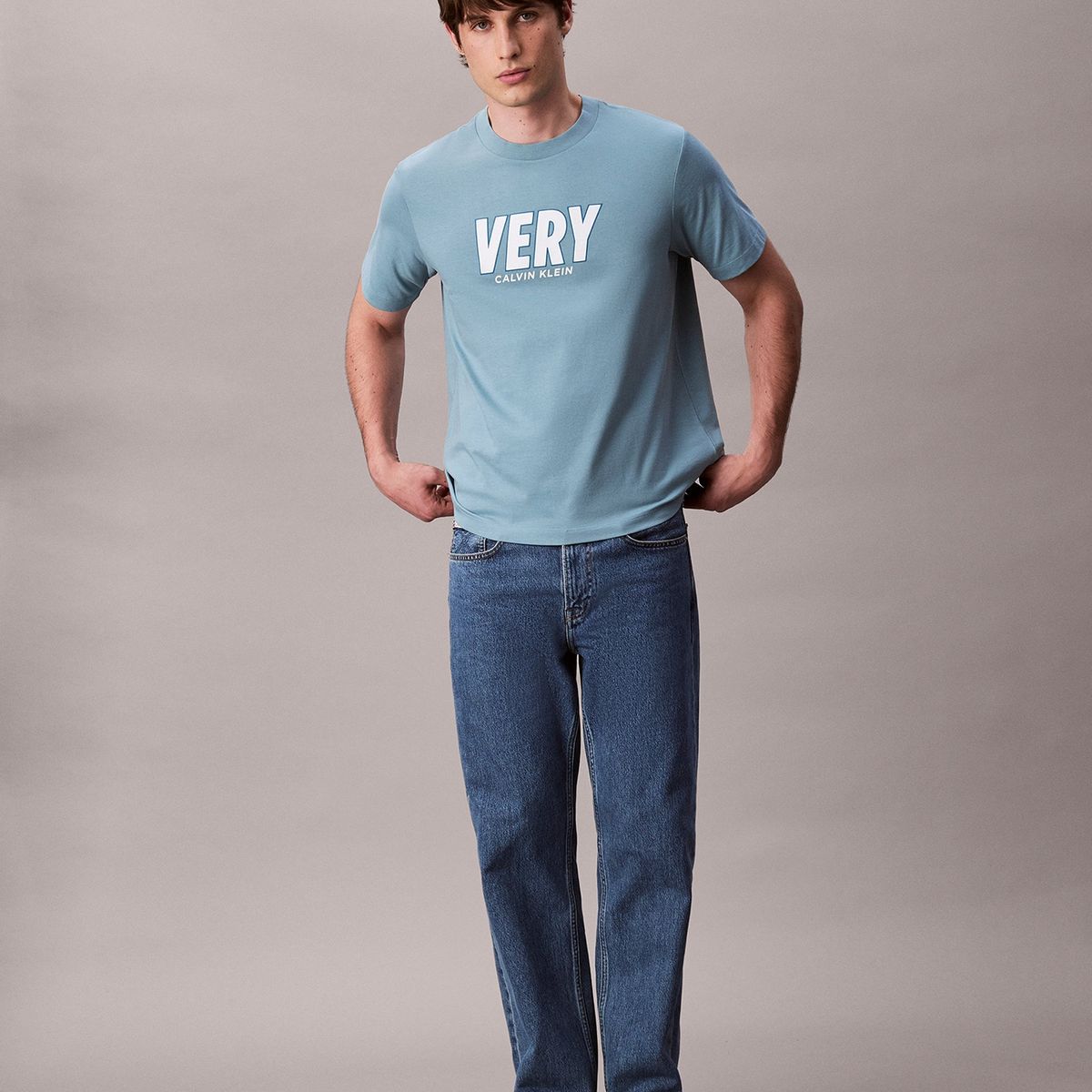 CALVIN KLEIN - Polera con Estampado Gráfico Very Azul Calvin Klein