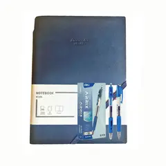 DELI - Pack 12 Lápices y Libreta Azul Anotaciones Personal Agenda Notas